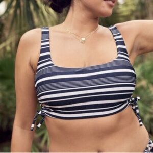 New Aerie Striped Scoop Neck Bikini Top